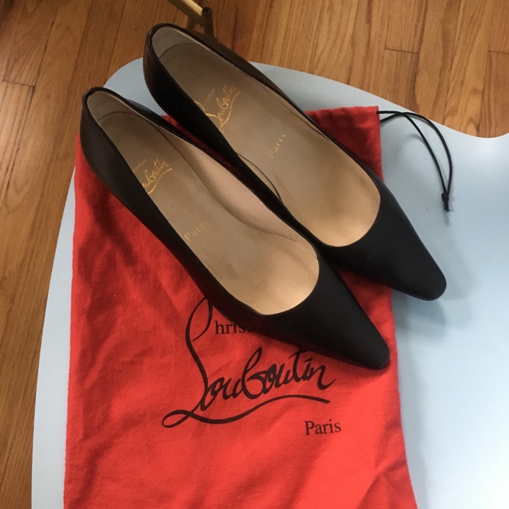 Low heel black Christian Louboutins size 38.5